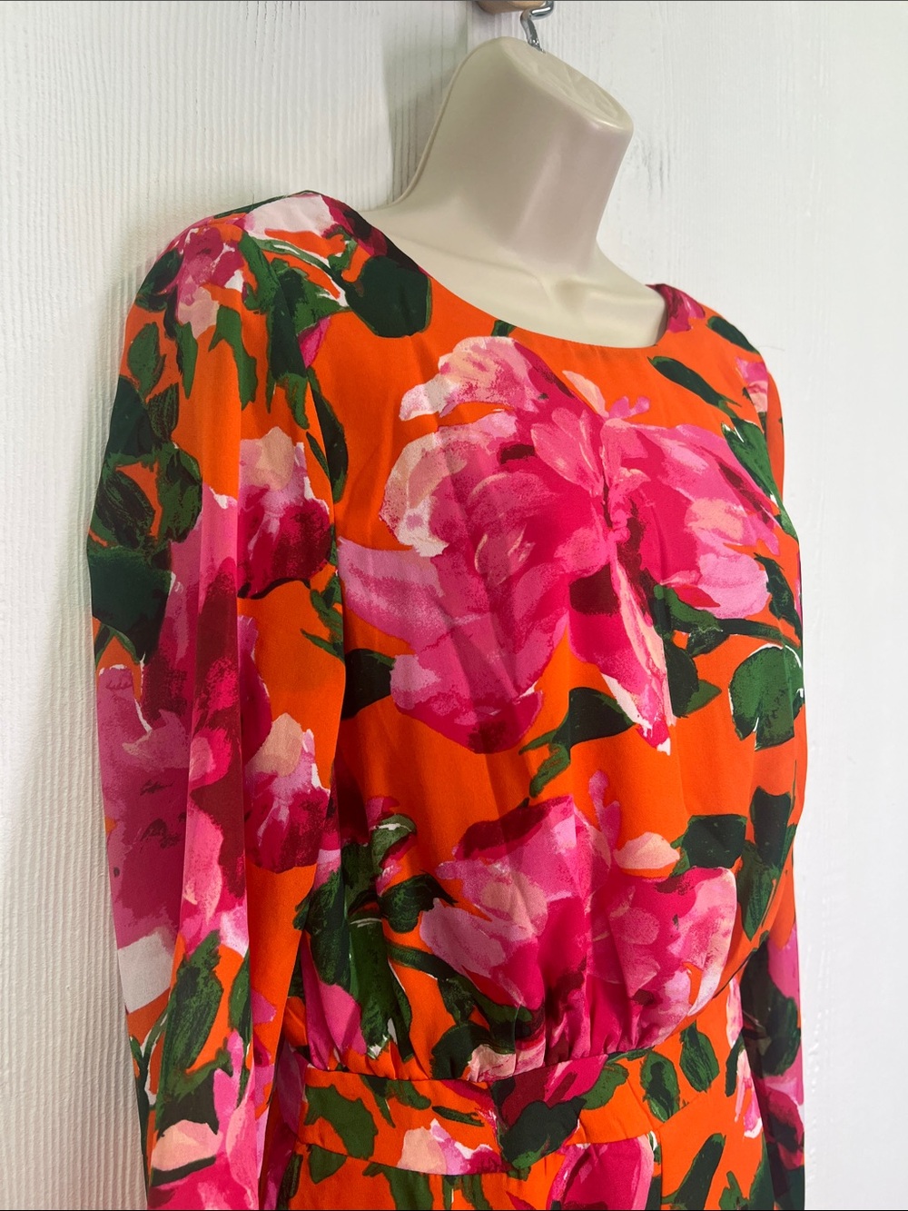 Lulus - Sweetest Song Orange Floral Backless Long Sleeve Romper Size Small - Picture 4 of 11